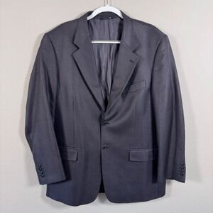 Leonardo Valenti Monza Silk Wool Houndstooth Blazer Grey Black Made in Italy 44R